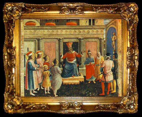 framed  Fra Angelico Saint Cosmas and Saint Damian before Lisius, ta009-2